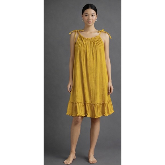 Robbie Bee Dresses & Skirts - Signature by Robbie Bee Yellow Ruffle Dress Women's Medium